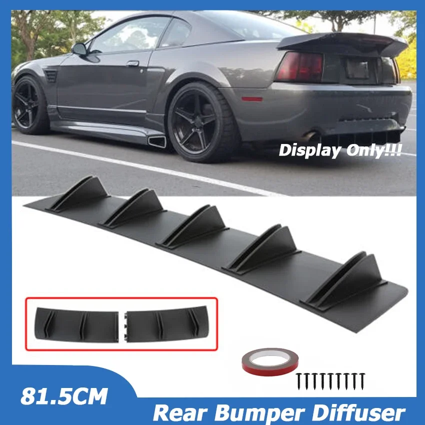 81.5cm Universal For Ford Mustang 1999-2004 Rear Bumper Diffuser 5 Shark Fin Splitter Spoiler Body Kit Cover Car Accessories