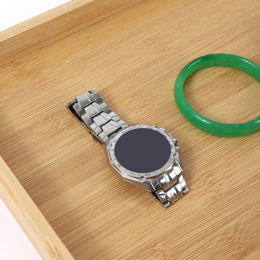 

Bamboo Jewelry Storage Tray Premium Wood Display Plate for Necklaces Rings Earrings Bracelets Coins Home Office Dorm