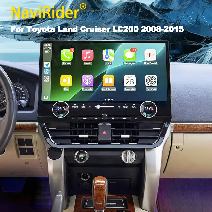 

19.8" Car Radio Smart Screen For Toyota Land Cruiser LC200 2008-2015 Android 13 Carplay Multimedia Build-in 360 GPS Navi DSP BT