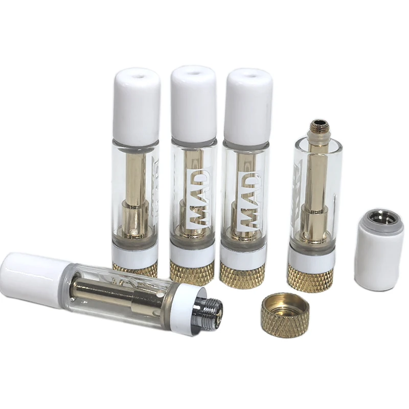 MAD Labs Vape cart Cartridge Empty 0.8ML/1.0ML glass Ceramic Coil 510 Thread Atomizer Vaporizer for Preheating battery