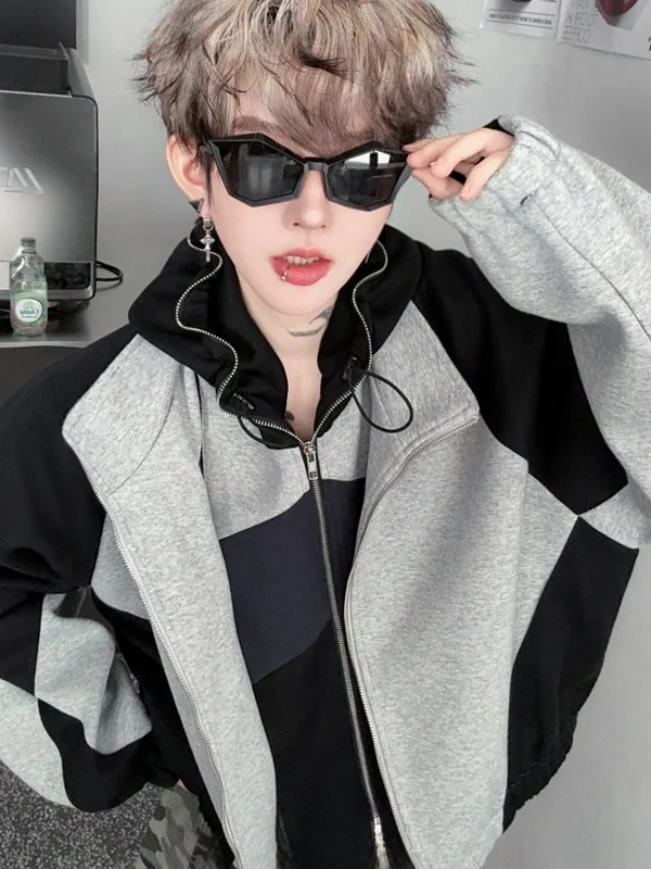 

Мужская толстовка Cleanfit American Style с капюшоном на молнии, свободного кроя, с длинными рукавами, для весны и осени