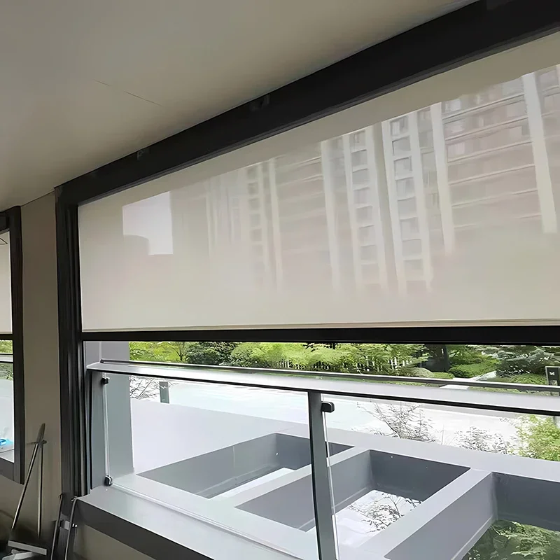 

Sun-Shading Balcony Curtain Outdoor Privacy Screen Gazebo Canopy Light Blocking Decorative Window Treatment in Multiple Colors