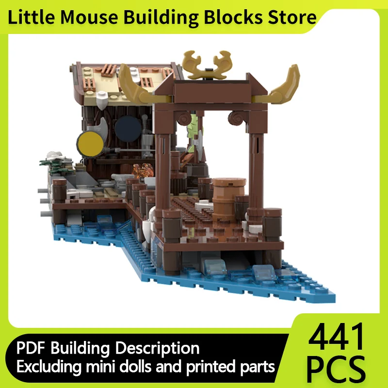 

Medieval Castle Model MOC Building Bricks Viking Village Pier Modular Technology Gifts Holiday Assemble Children Toys Suit