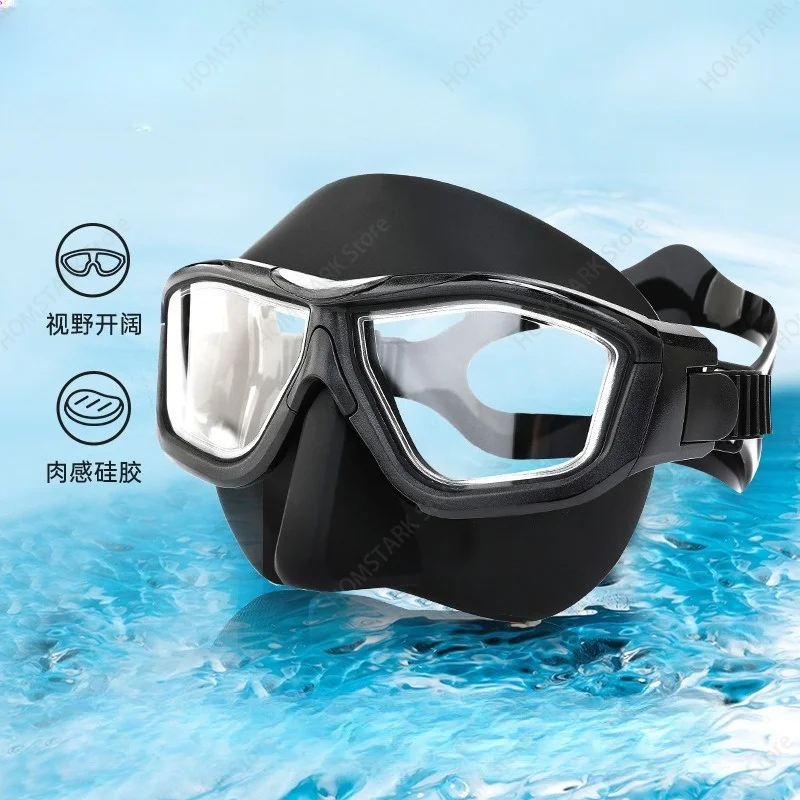 Low Volume Dive Mask, Freediving Snorkel Goggle, Anti-fog Waterproof Swimming Mask For Adult Underwater Water Sports Home Supply