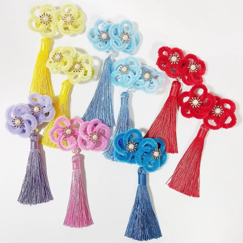 

Детские заколки для волос в китайском стиле на Новый год: милые цветочные заколки, аксессуары для волос в стиле чонсам и ханьфу, заколки-шарики для косплея