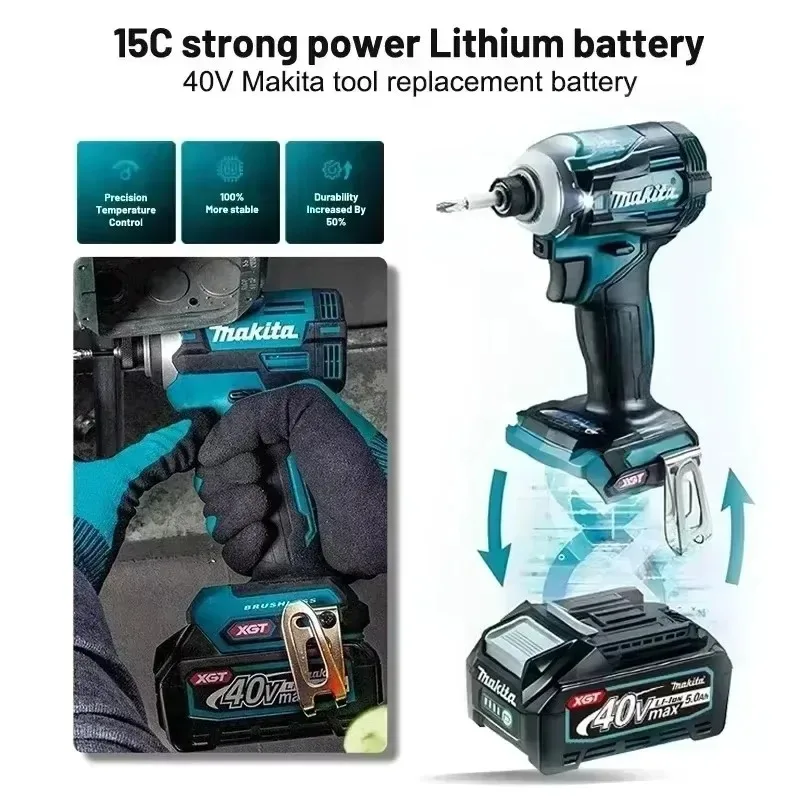 Makita 4.0Ah High Capacity Lithium-ion Battery Fit 40V Max XGT Series Cordless Power Tools Drill Angle Grinder Circular Saw