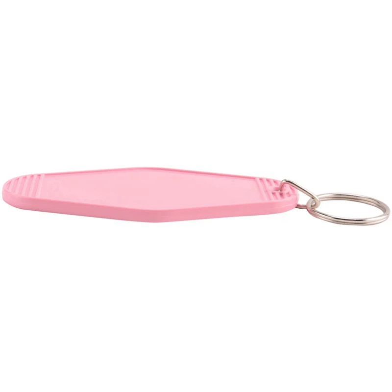 AA49 48 Pcs Vintage Motel Keychain DIY Blank Hotel Keychains Heat Transfer Blank Keychains Bulk Sublimation (Pink)