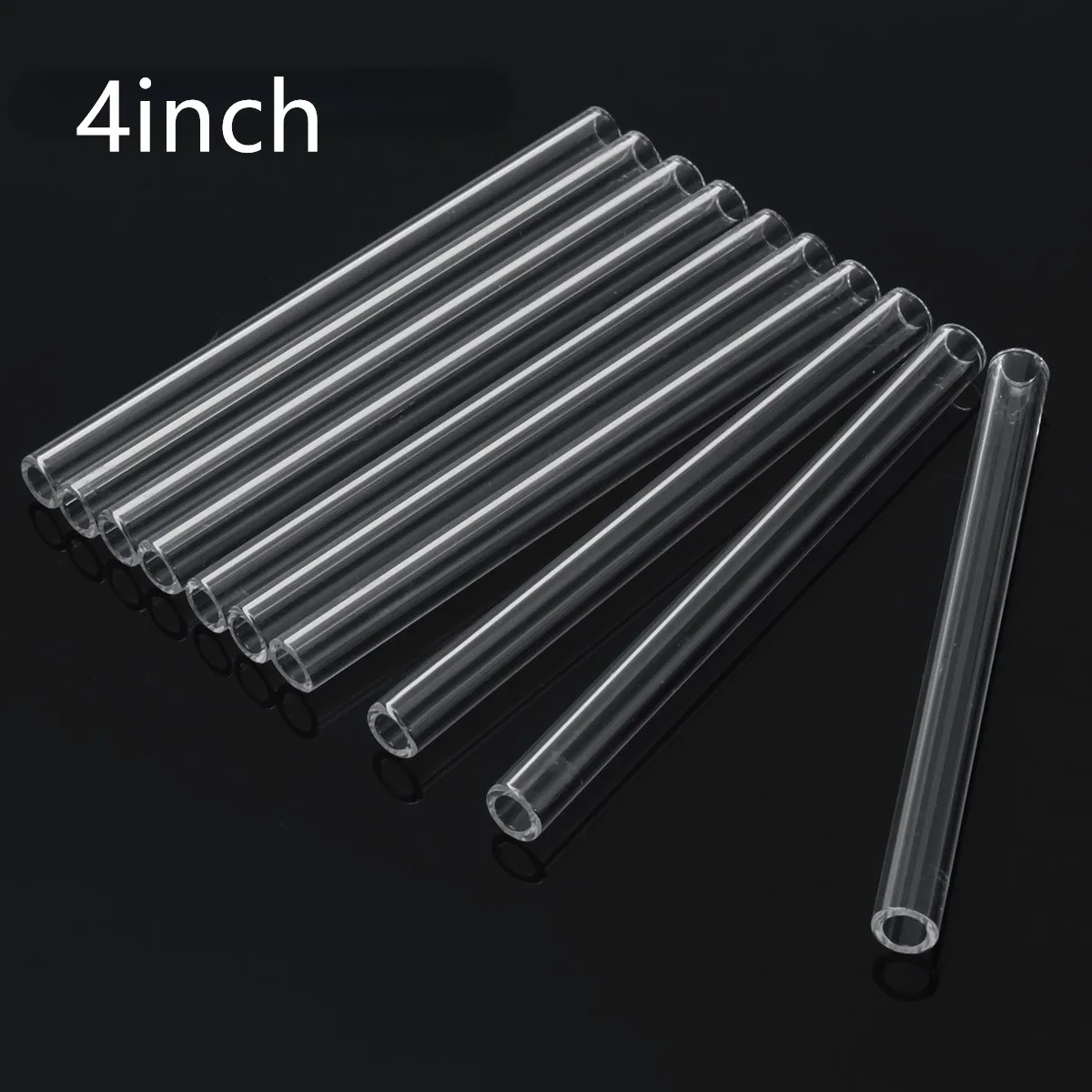 4 Inch Long 10 Pieces Glass Borosilicate Blowing Tubes 10 mm OD 2mm Thick Wall Tubing, Clear Tubes for Art DIY