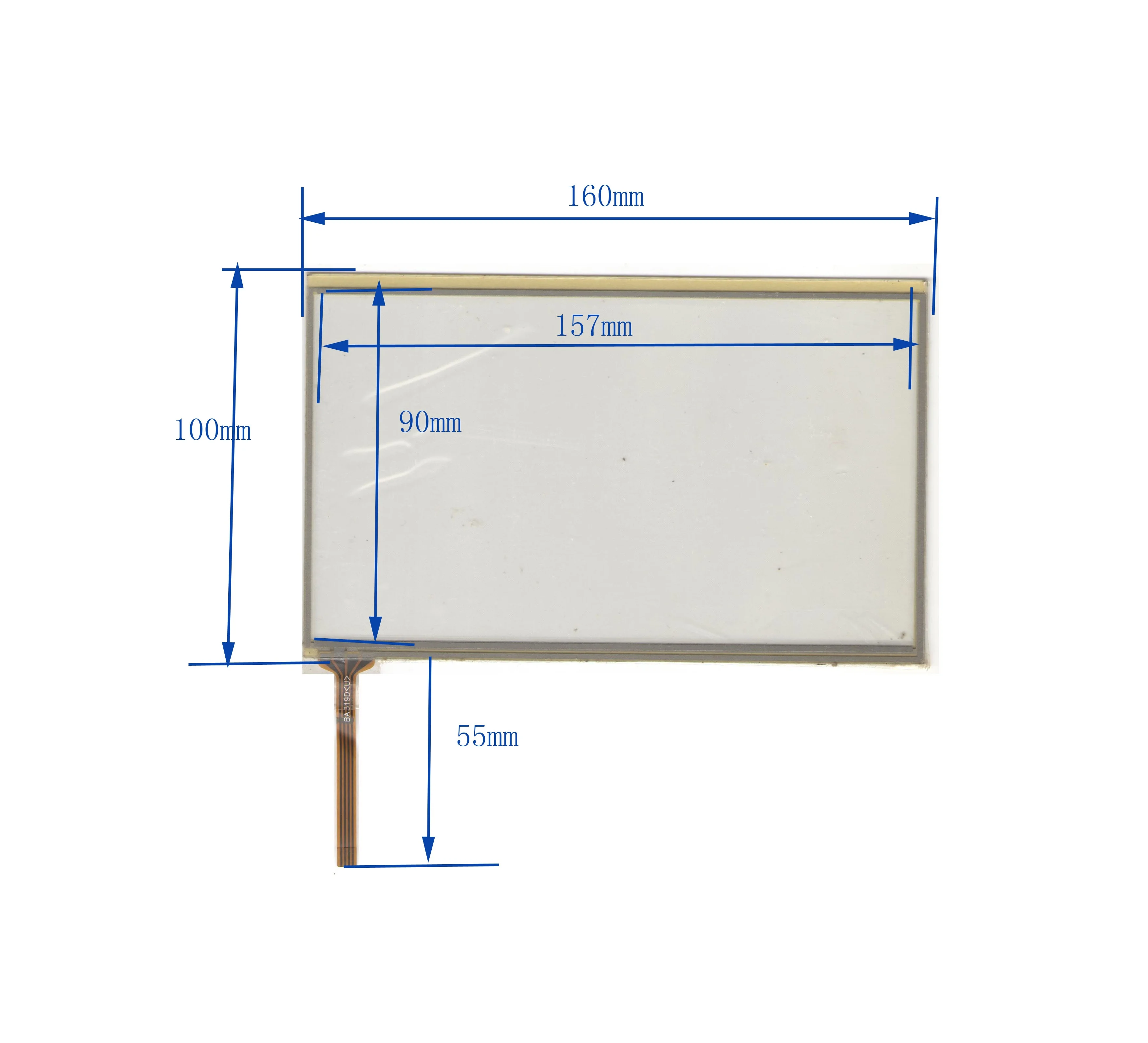 

160*100mm this is compatible 7inch TOUCH Screen panels for GPS or commercial use post 160*100