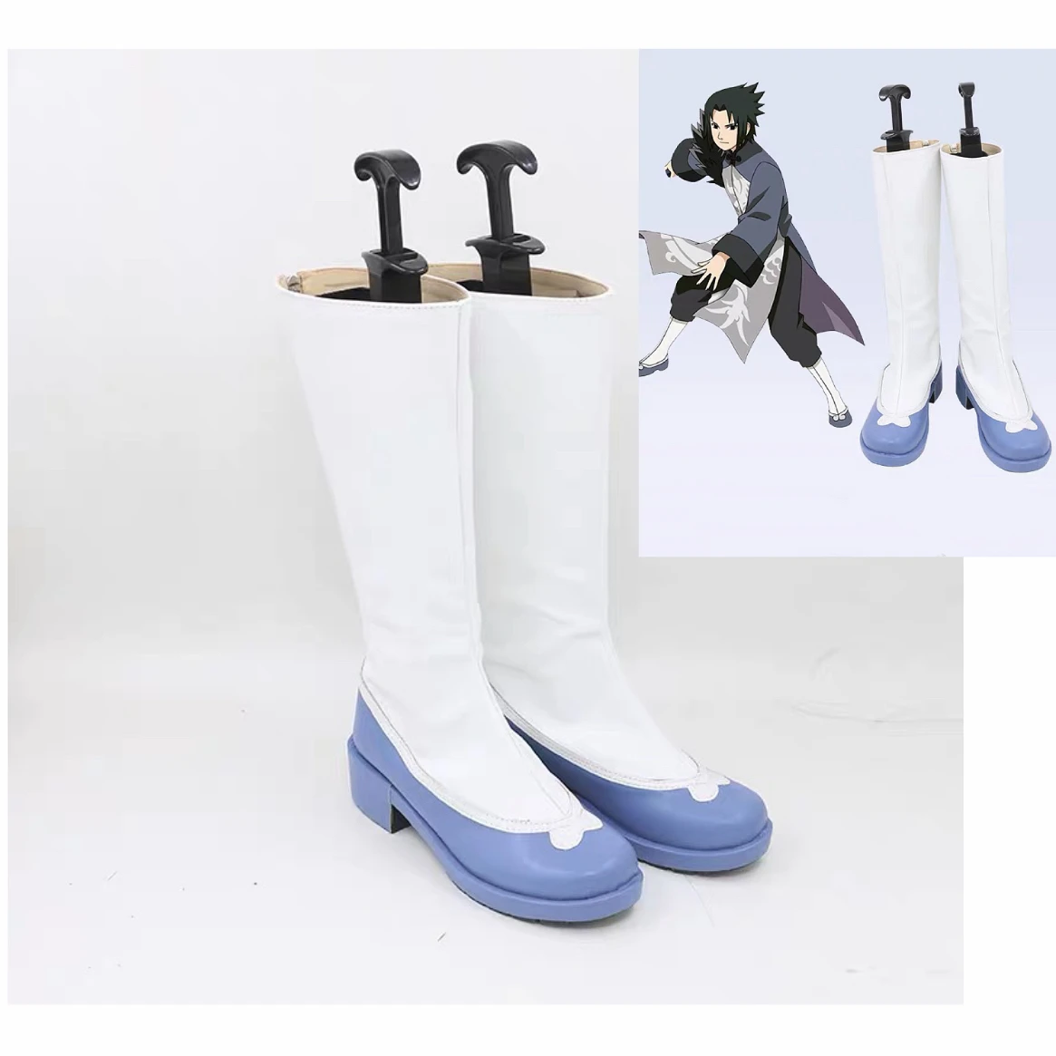 Sasuke Uchiha White Cosplay Boots Shoes Halloween Party