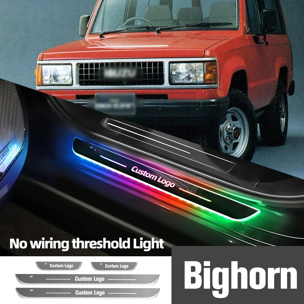 For Isuzu Bighorn 1991-2006 2003 2004 2005 Car Door Sill Light Customized Logo LED Welcome Threshold Pedal Lamp Accessories