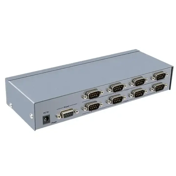 DTECH 1 Input 8 Output Serial Splitter Metal RS232 Serial Splitter 1 to 8 for Video Audio