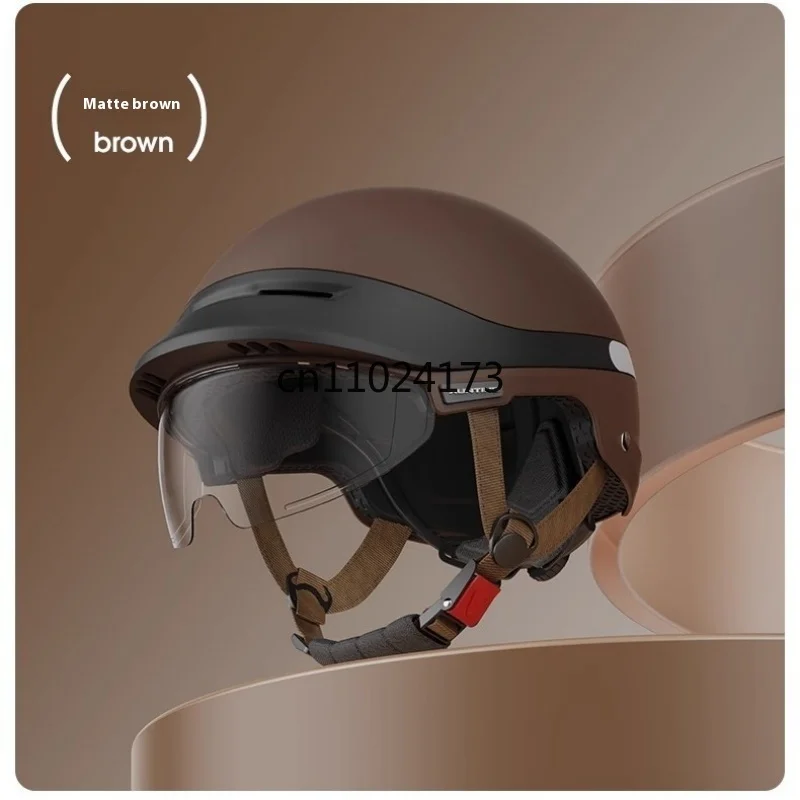 جديد مركبة كهربية خوذة الذكور والإناث سيارة تعمل بالبطارية نصف خوذة الجملة خوذة أمان مركبة كهربية أربعة مواسم خوذة #2