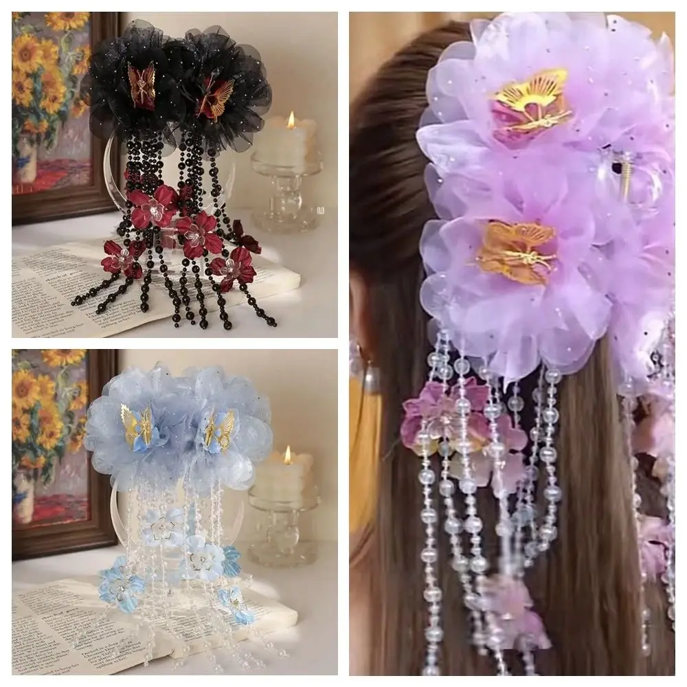 エレガントな花把握クリップ弓真珠タッセル髪爪帽子ヘアアクセサリーヘアクリップ女性