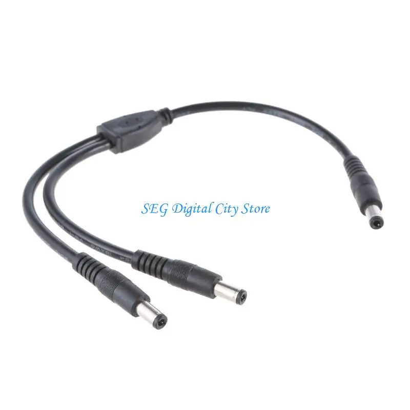 

U75B Durability DC5.5x2.1MM Y Splitter Power Cable Male to Male Y Splitter Cable for LED Lights Surveillances Equipment