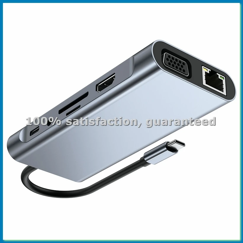 

Док-концентратор 11 в 1, USB-концентратор типа C, разветвитель 3.0, многопортовый адаптер, 4K, совместимый с RJ45 SD/TF VGA PD, аудиоразъем Ethernet-порт-VVNB