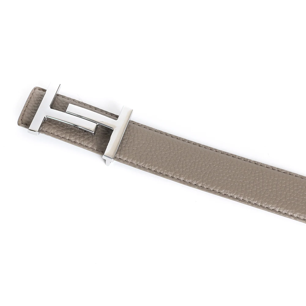 Echain Leather Belt Gray 7