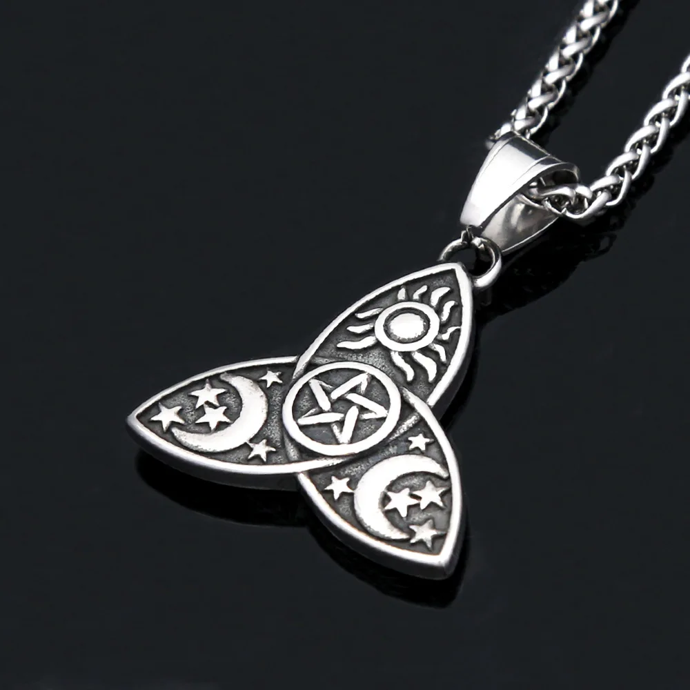 Trendy Stainless Steel Sun Moon Necklaces Popular Star Pendant Chain For Men Women Punk Hip Hop Party Jewelry Gift Dropshipping