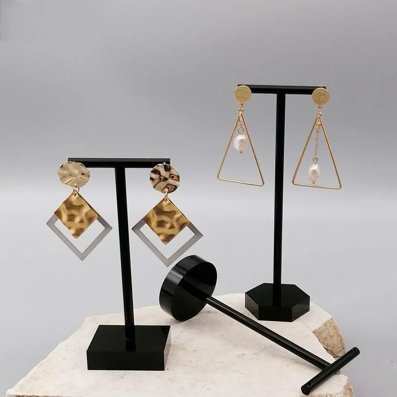 5Pcs Jewelry Display Rack T Shape Earrings Stand Holder Show Charms Universal Professional Showcase Boutique Set Earrings Shelf