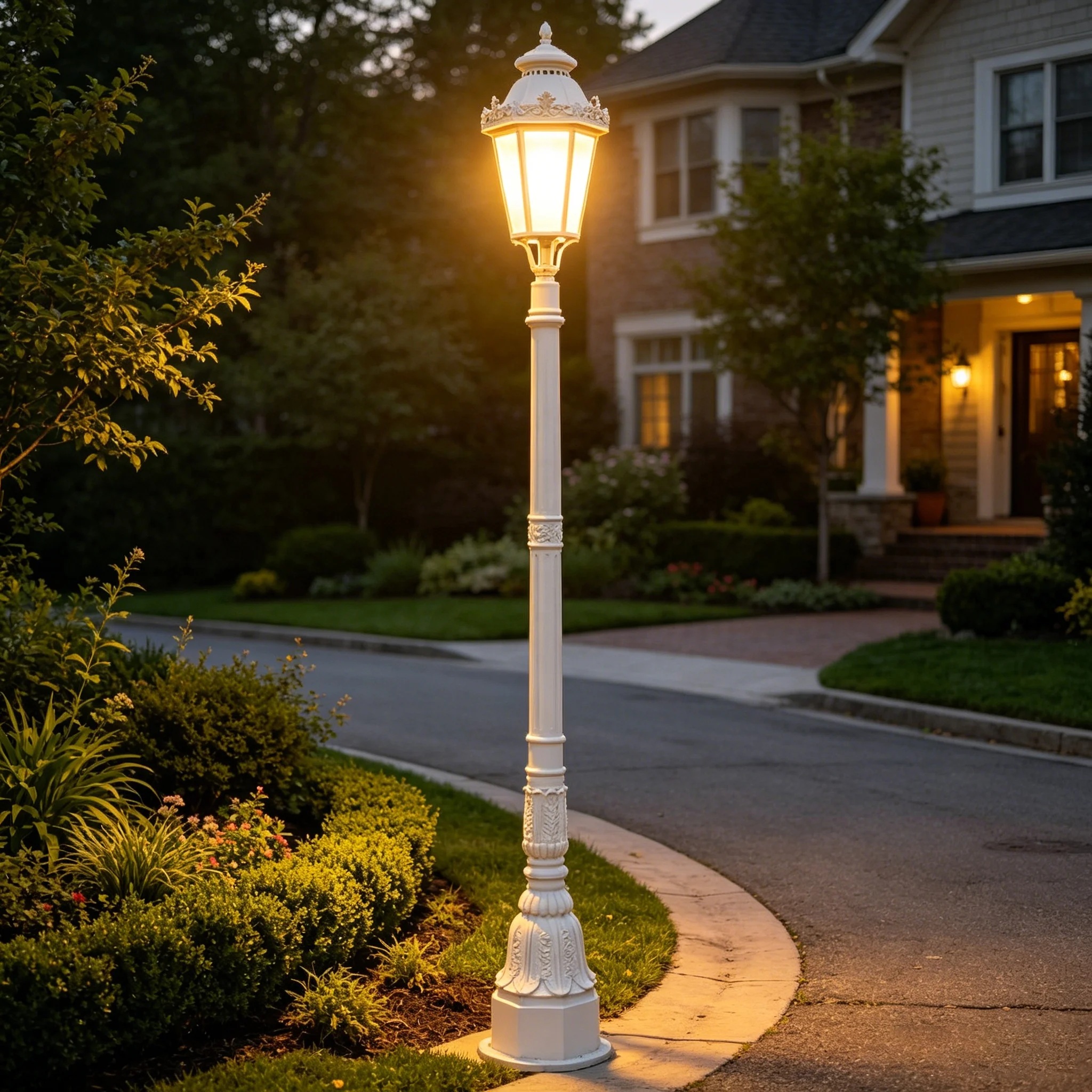 Outdoor Garden Courtyard Lights Classic European Waterproof Antique Street Lights 3500K Warm White IP65 Rated Aluminum Lamp