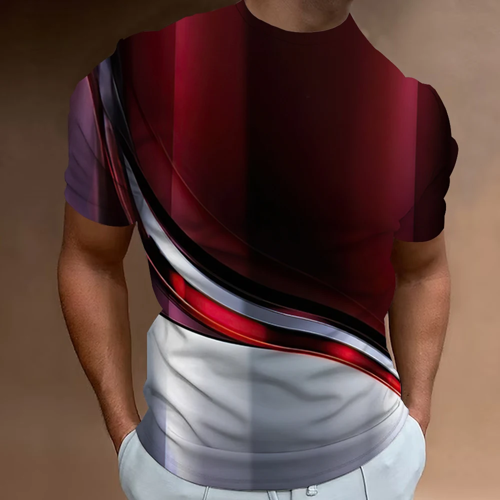 3d Line Printed Men'S T-Shirts Fashion T-Shirts For Men Street Designer Short Sleeved Oversized Top Tees Daily Casual Sportswear image 4