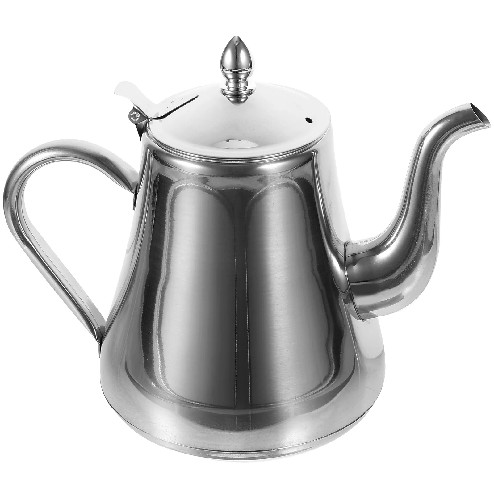 

Stainless Steel Teapot Stovetop Kettle with Filter Gooseneck Spout Heat Cold Resistance Home Office Use Kitchen Barware Set