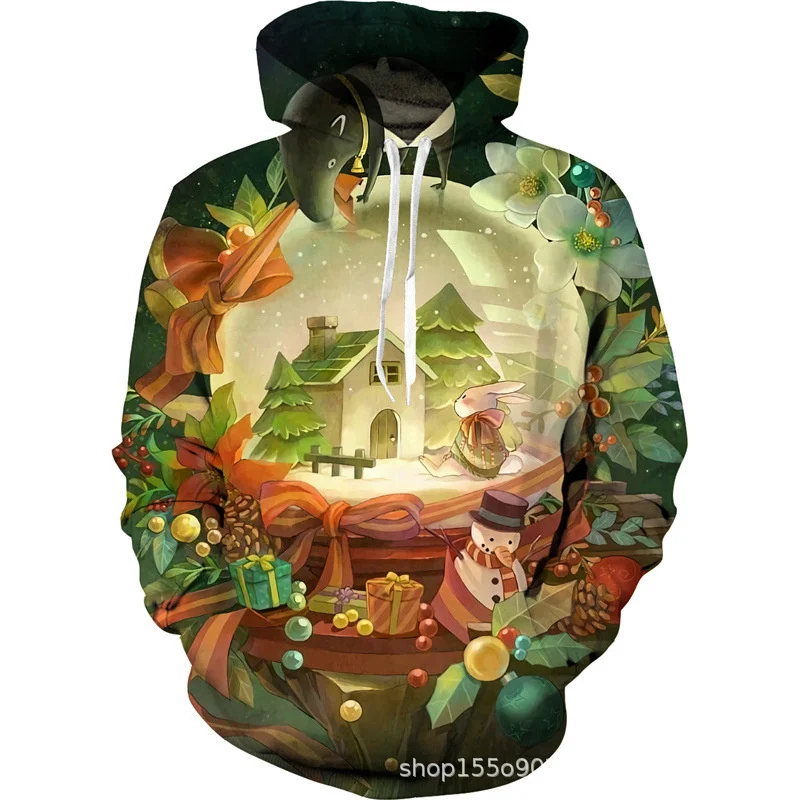 

Men's Autumn And Winter New Hoodie 3d Christmas Atmosphere Fashion Digital Printing Pullover Daily Popular Streetwear Clothing