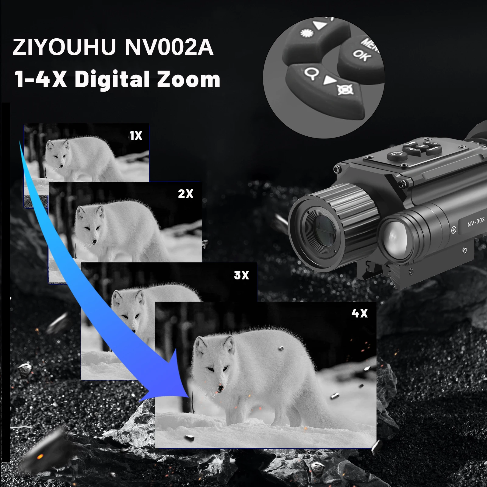 Nový HD drobný digitální noc vidění 1080P video kamera tepelné záření monokulární vícenásobné obraz způsob crosshair hon noc památka působnosti