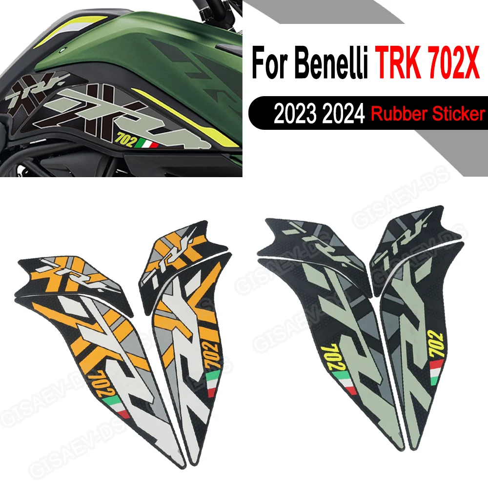 

For Benelli TRK 702 X TRK 702X Adventure 2023 2024 Rubber Fuel Tank Pad Sticker Motorcycle Tank Protector Decals Waterproof