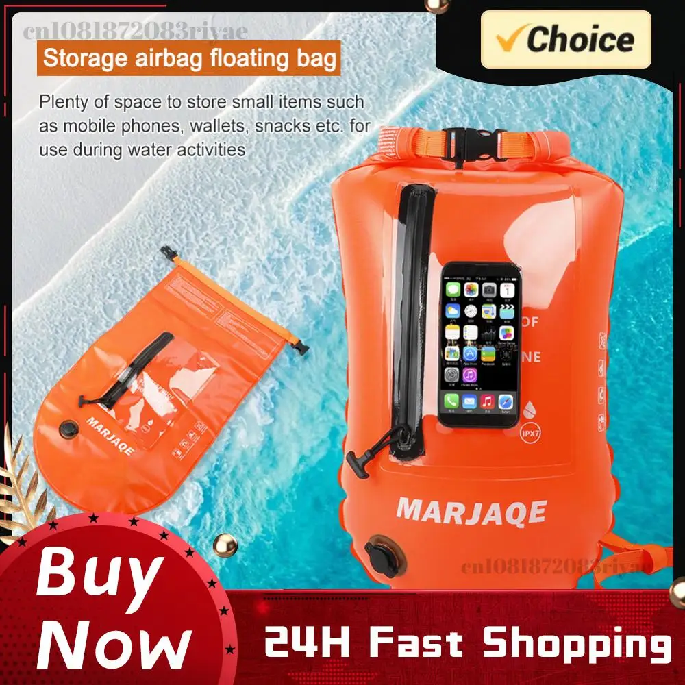 

Надувной плавательный пакет 20 л, высоковидимый, водонепроницаемый IPX7, с двойными воздушными подушками, для безопасных тренировок по плаванию и сухого хранения