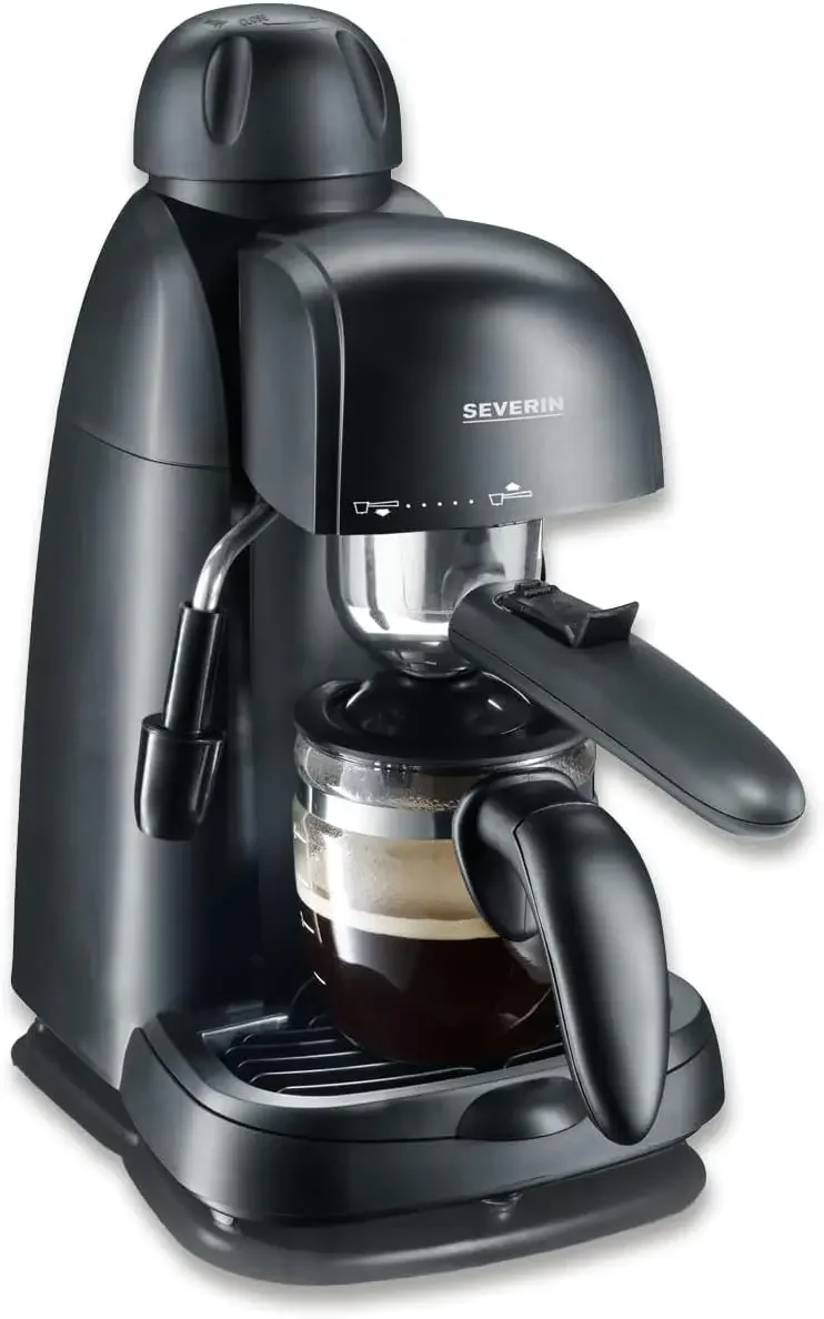 سيفرين - كافتيرا اسبريسو ضغط كون إسبوماتادور دي ليتشي، ماكينا دي كافيه، هاستا 4 تازاس دي كافيه دي باريستا، نيغرو