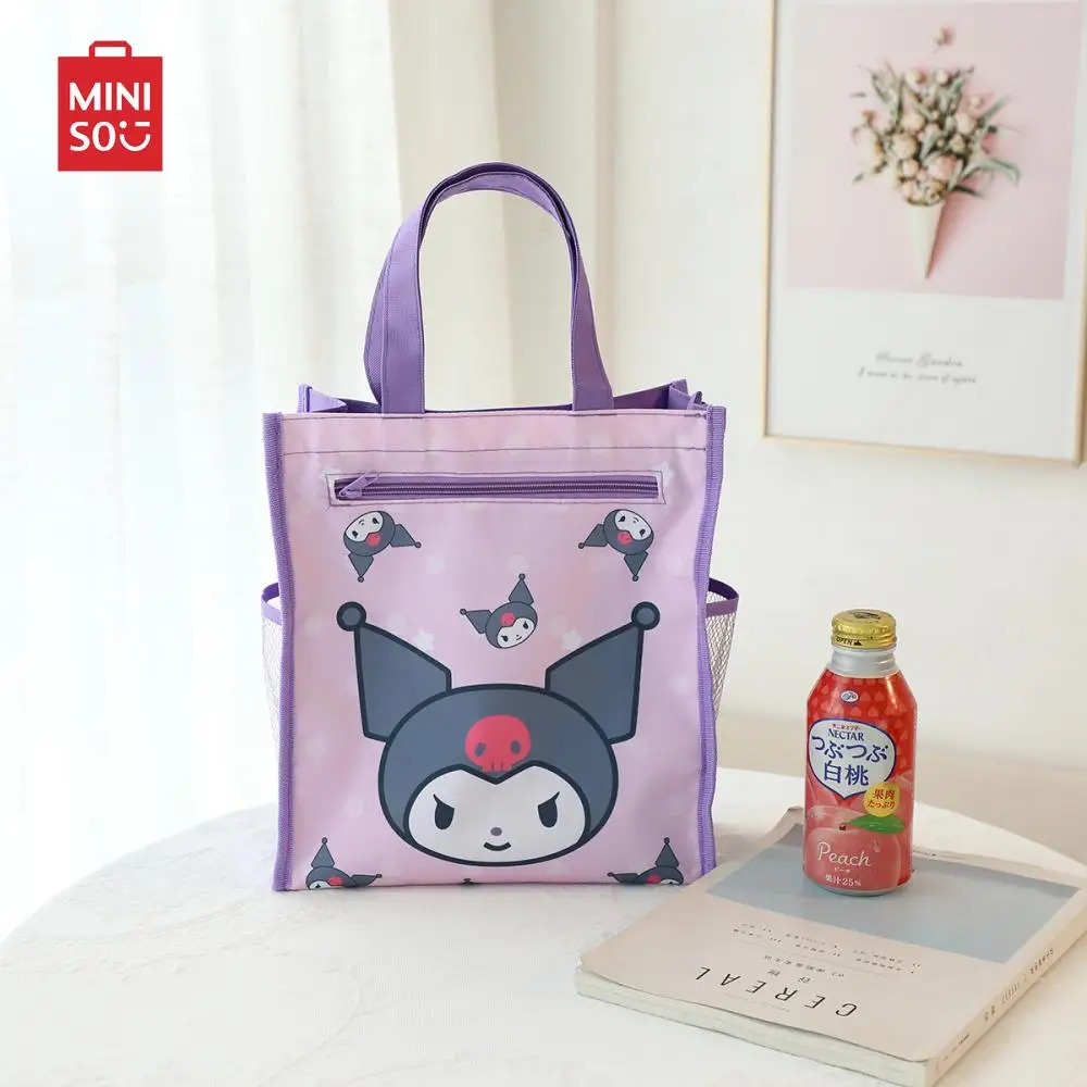 Bolso de mano de doble capa con estampado de Anime Sanrio Hello Kitty Melody, bolsa escolar a prueba de agua, Cinnamoroll Kuromi, para regalo, 2024