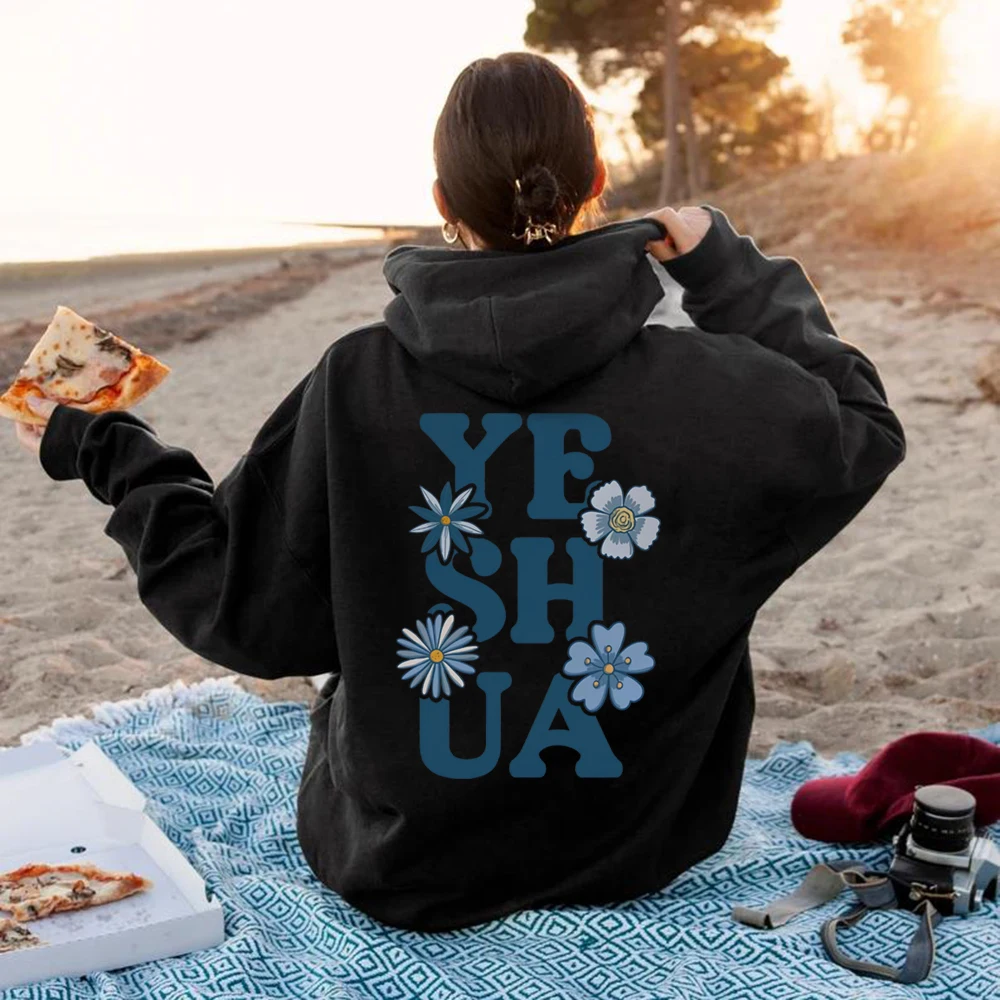 Frauen Yeshua Hoodie Blumen Christian Based Sweatshirt religiösen Geschenk Glauben Hoodies für Frauen Christian Pullover Yeshua Kleidung