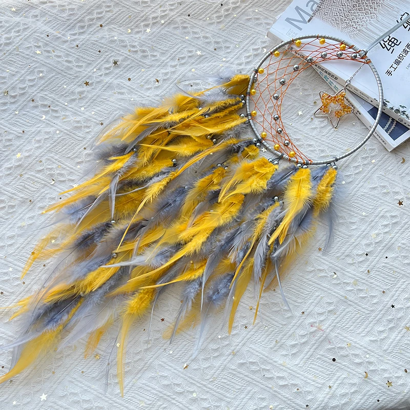 Dream Catcher Living Room Hanging Ornaments Handcrafted Colorful Feather Wind Chime Wall Pendant Festival Gifts Home Decorations