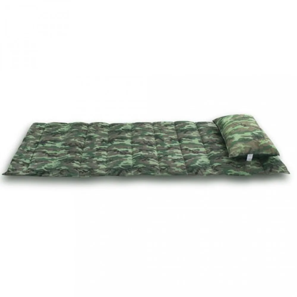 Mat and Pillow Kit Camping Single Fishing Retreat Gymnastics 188x78cm Camouflage