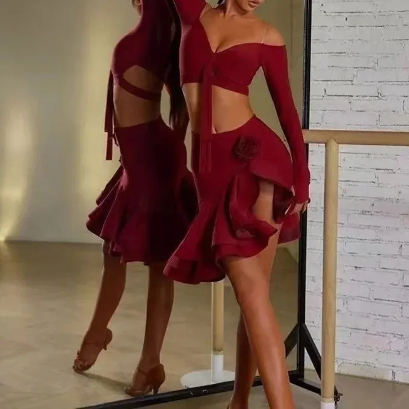 Latin Dance Dress for Girls Dance Sportswear New in Dresses Latin Competition Dress Women Latin Dance Dress 2025 Costume Women