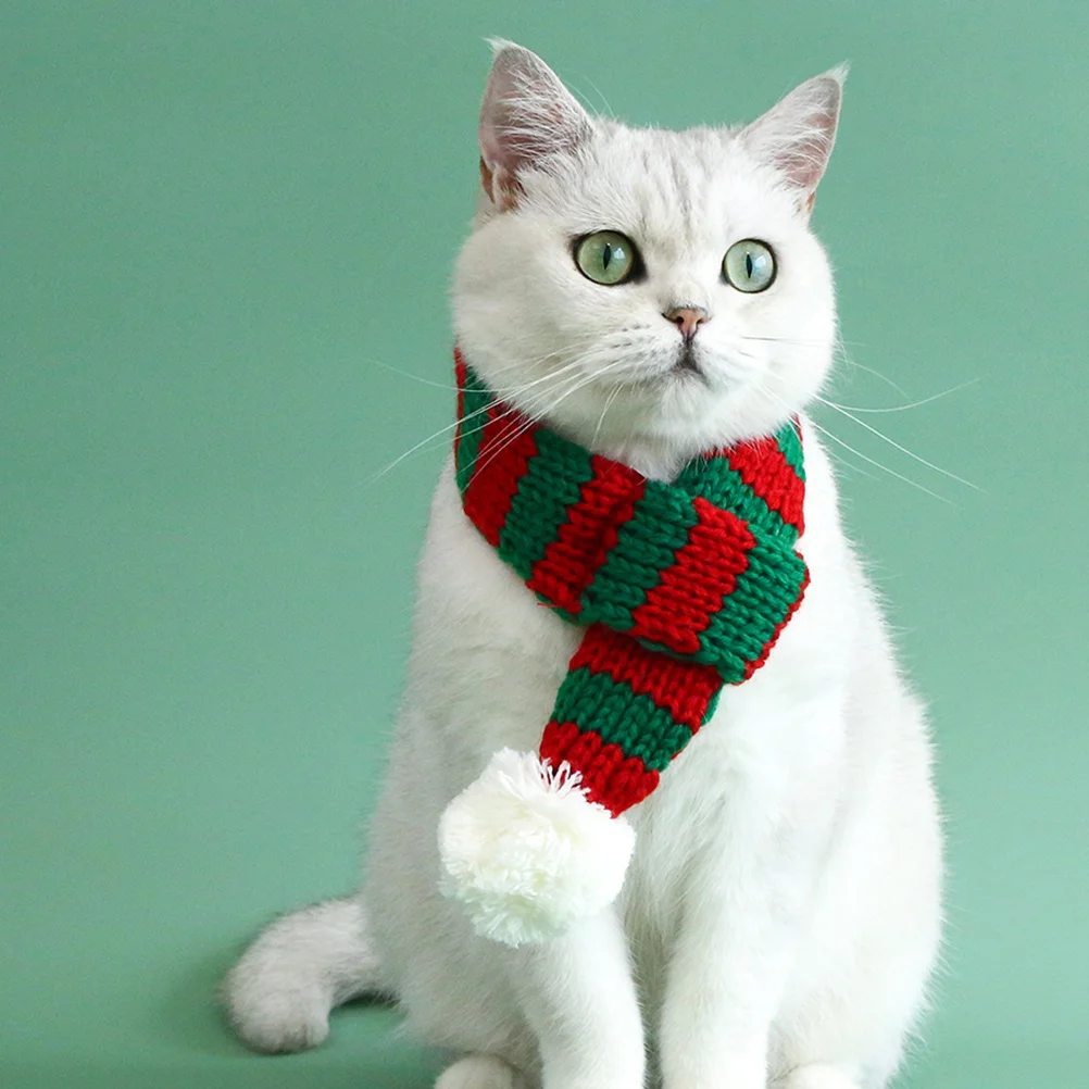 

Christmas Pet Scarf Warm Decorative Dog Cat Neckwear Soft Comfortable Holiday Xmas Accessory for Pets Cat Christmas Scarf