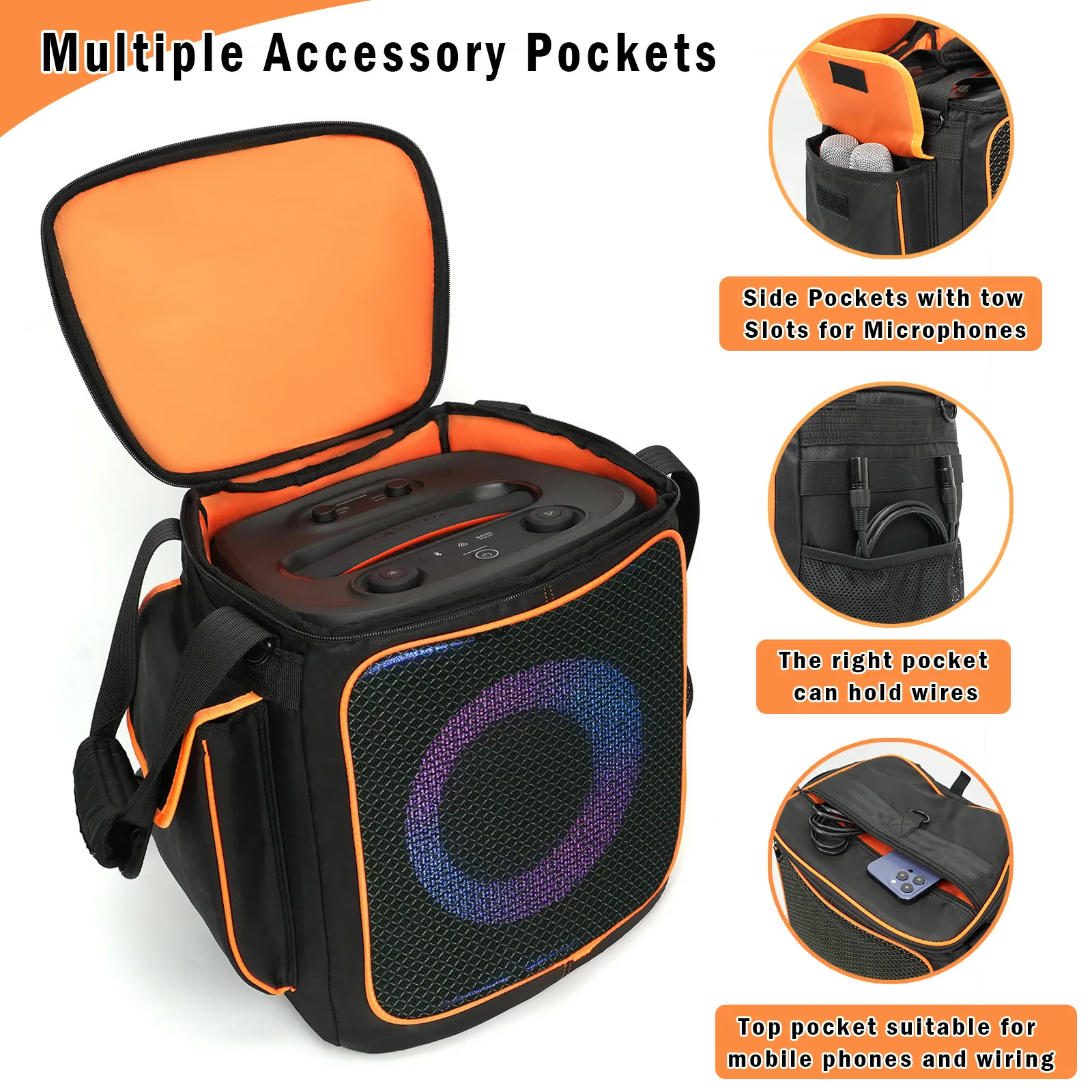 أكياس تخزين لحماية مكبر الصوت لـ JBL PartyBox Encore 2 صندوق مكبر الصوت أكتاف صندوق الحفلات المحمول Encore2 gen حقيبة حمل للسفر