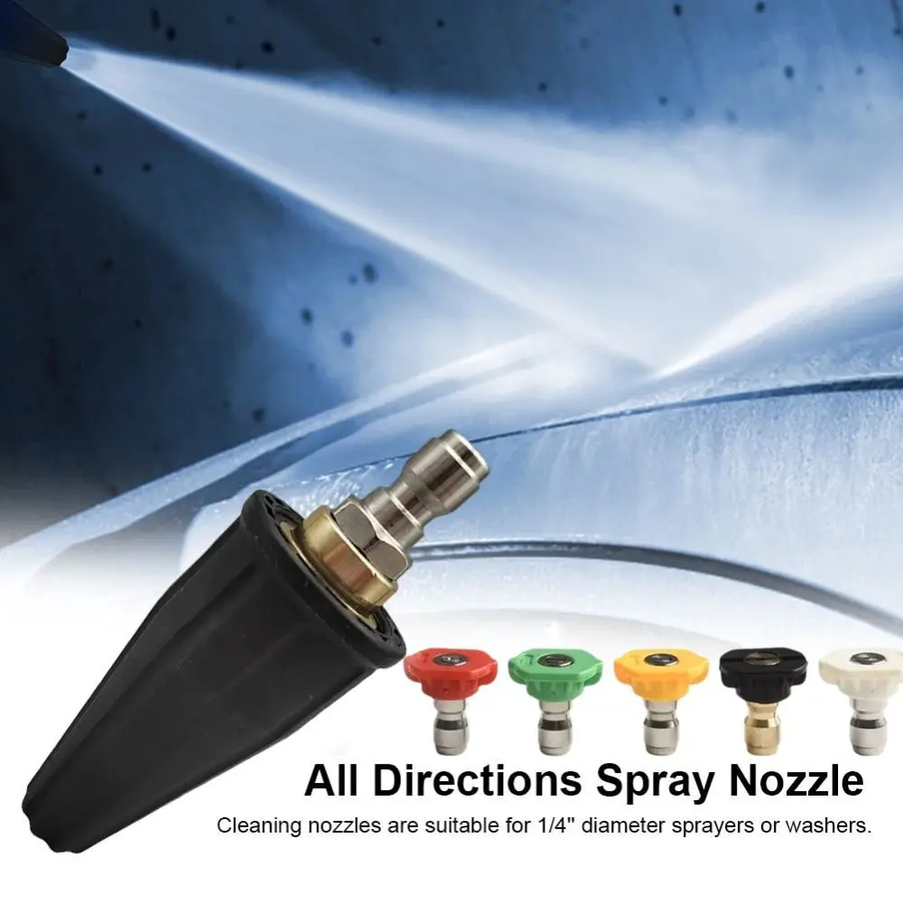 360 Degree Rotating Turbo Rotary Nozzle Solid Brass 1/4 Inch Quick Connector Turbo Spray Tips Stainless Steel