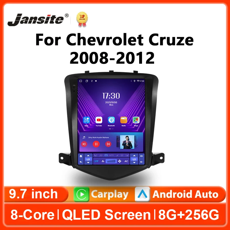 Jansite Android Car Radio For Chevrolet Cruze 2008-2014 Carplay Multimedia Video Player Navigaion Head Unit Stereo 2Din Audio