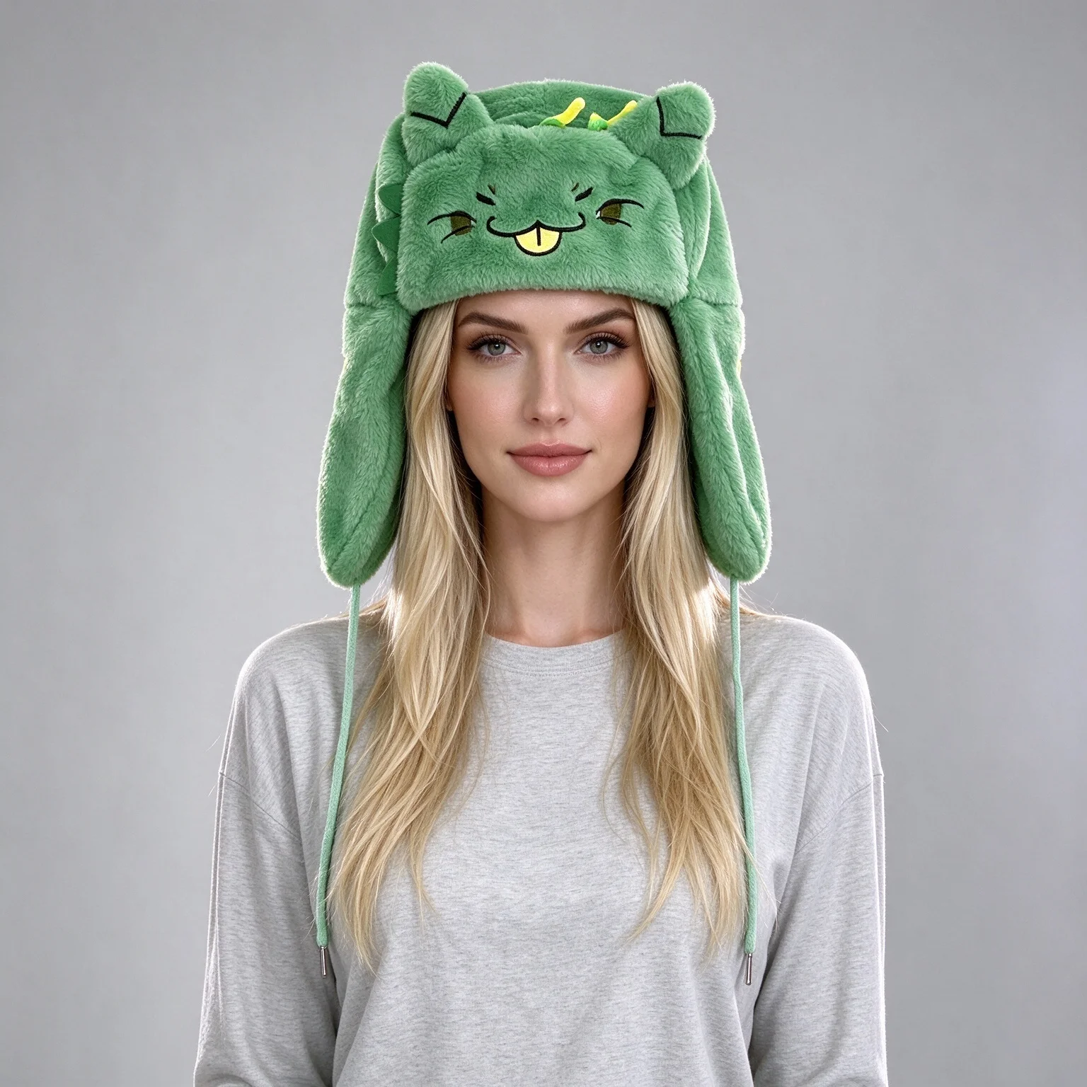 Halloween Costume Monster Plush Trapper Hat Faux Fur Earflap Ushanka Cartoon Cosplay Winter Windproof Warm Hat Halloween Gift