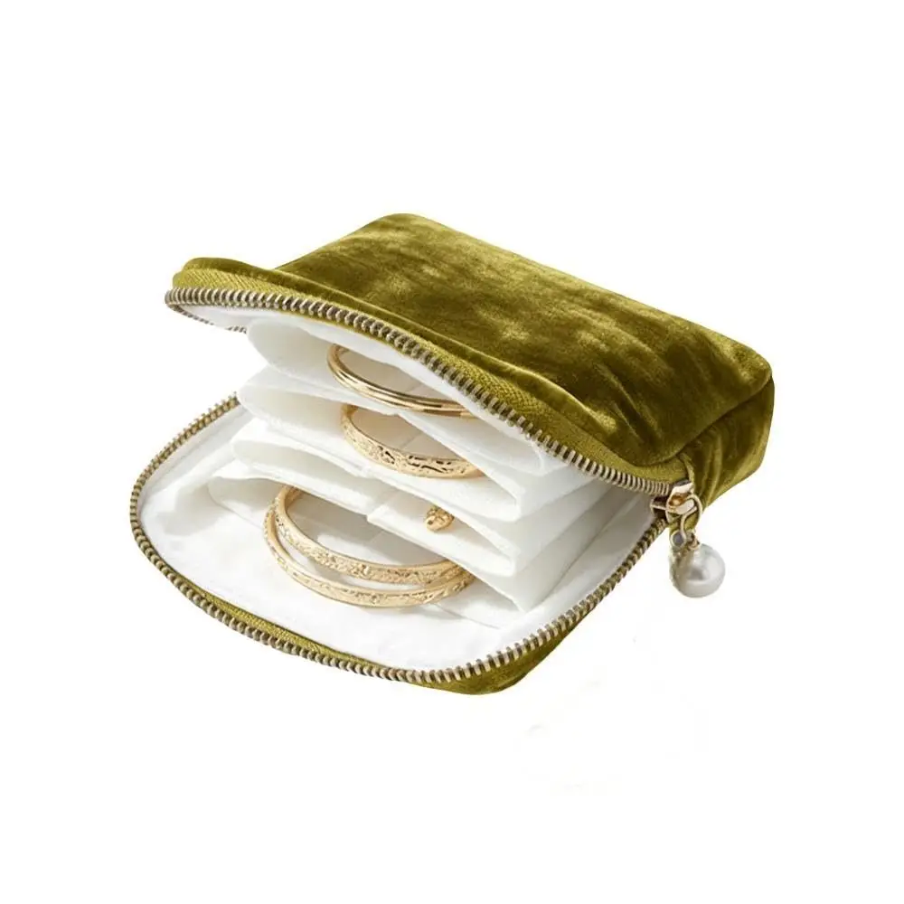 Large Capacity Jewelry Storage Bag Dust-proof Multi-functional Jewelry Bag Zipper Multiple Compartments Protective Pouch