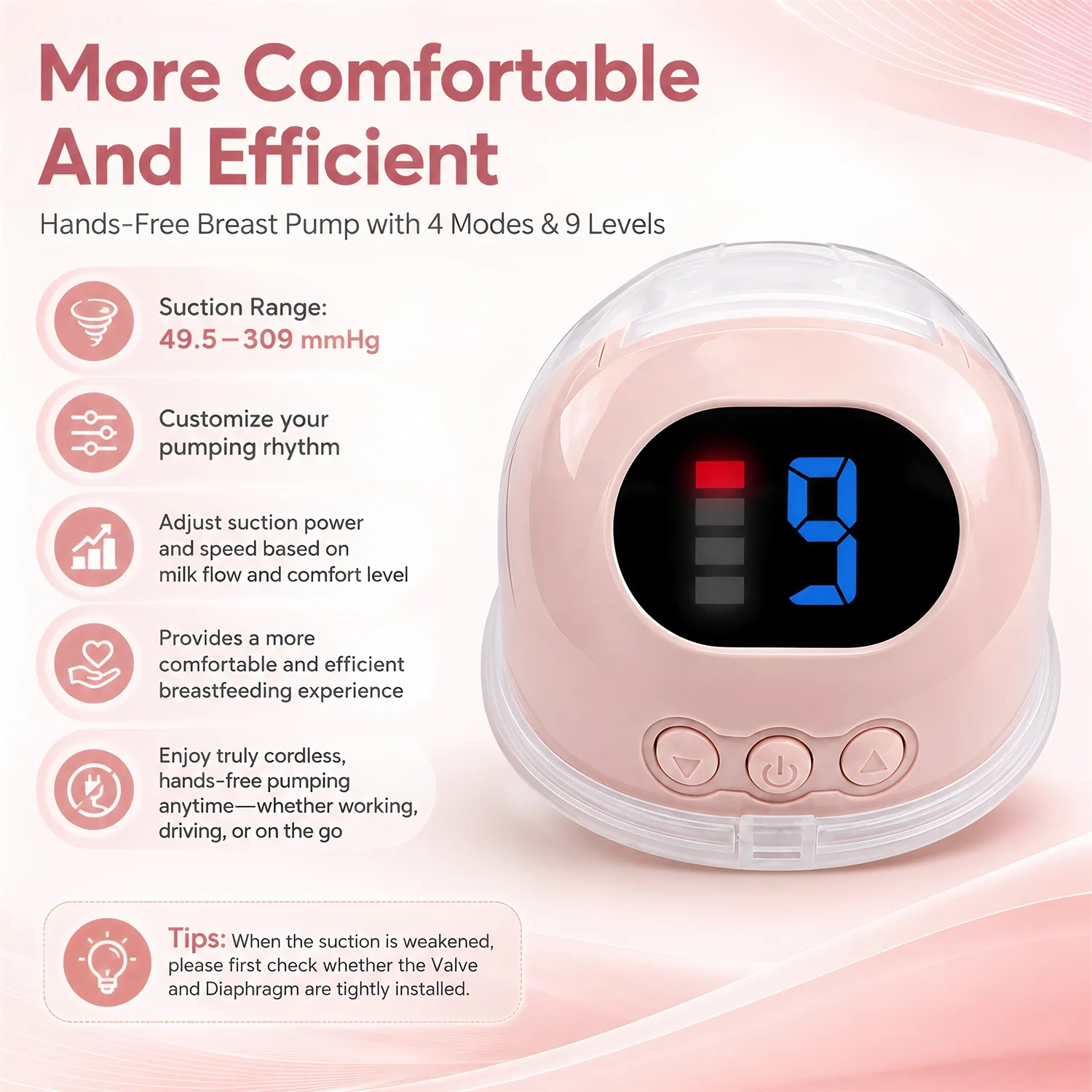 Wearable Breast Pump Hands Free Electric Portable Wearable Breast Pumps Breastfeeding Milk Collector USB Charge