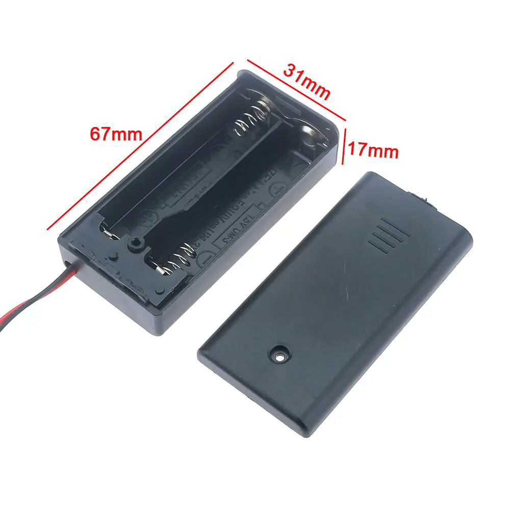 JCD 2 3 4 6 8 Slots AA Battery Holder Storage Case Box With Switch & Cover For AA Batteries Standard Container