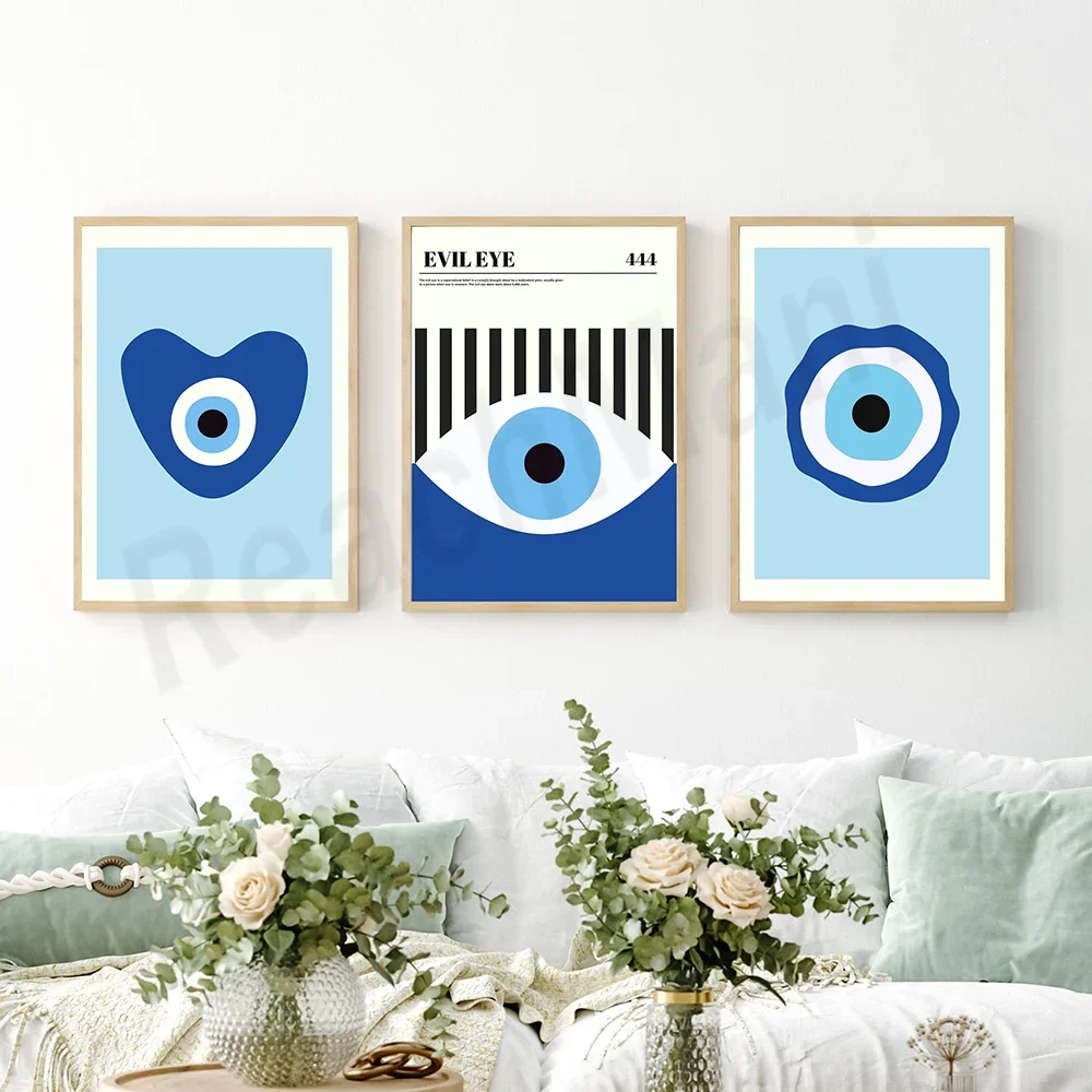 Evil Eye Protection Poster, Evil Eye Print, Bauhaus Poster, Greek Evil Eye, Turkish Evil Eye Art, Aura Nazar Poster Wall Art