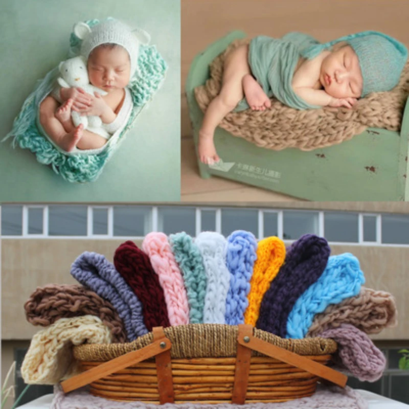 Newborn Photography Props Blanket Handcraft Blanket Basket Stuffer Filler Baby Photo Shoot Background Accessories