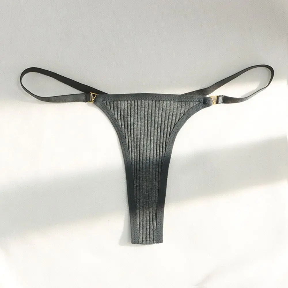 Yellow Elastic Thin Belt Simple Pure Color Breathable Low Waist Briefs Women Thread Panties Korean Style Thongs Nylon T-Pants