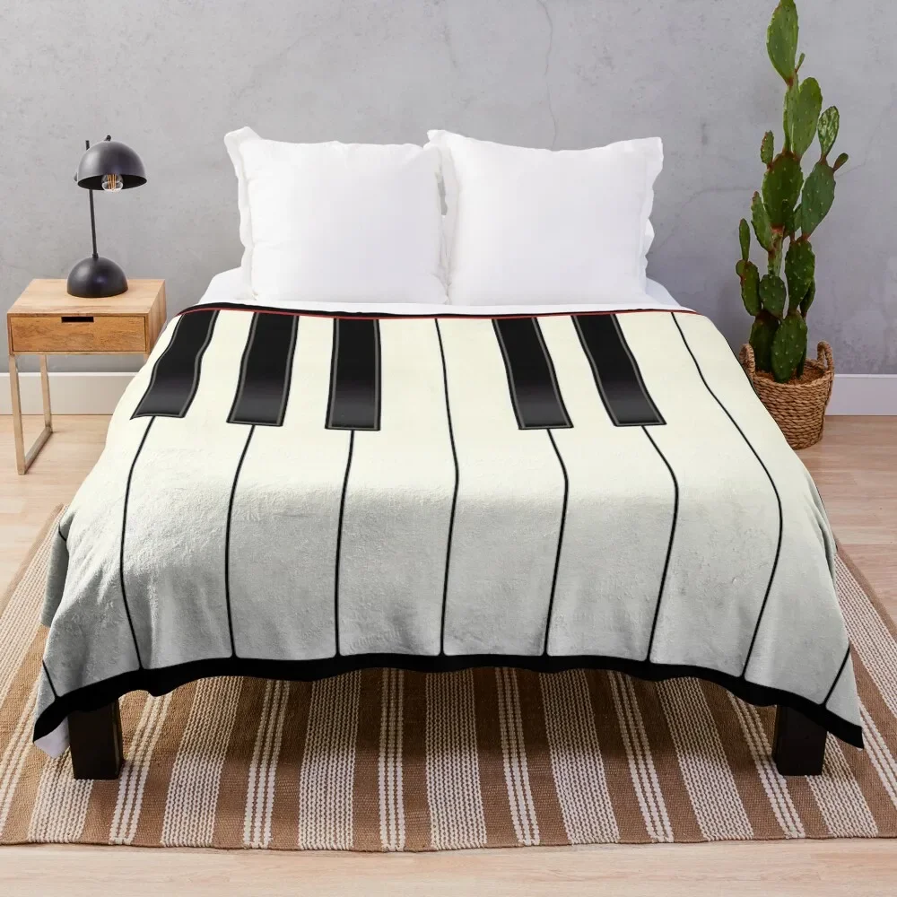 Piano Print Flannel Throw Blanket for Music Lover Bed Sofa Couch Travel Decoration King Queen Full Size Lightweight Warm Soft #6