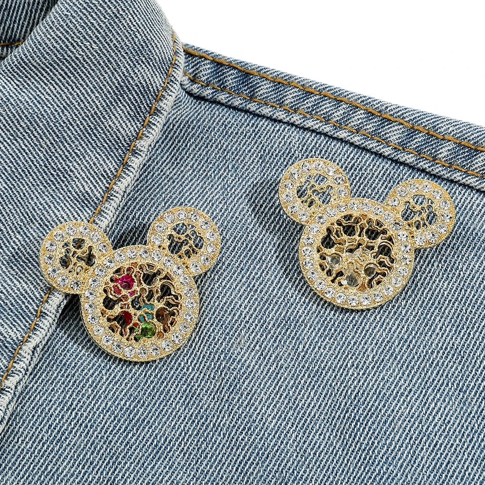 2 pezzi spilla personaggio dei cartoni animati splendida spilla smaltata con strass topolino zaino abbigliamento gioielli accessori per Badge in