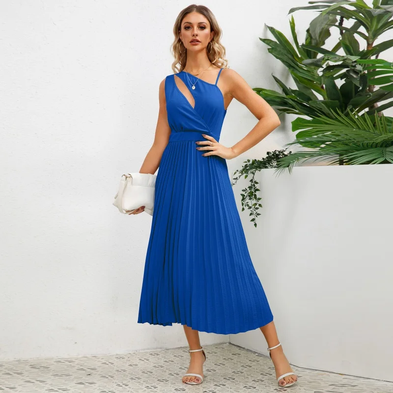 

Women Sexy Slim Mid-Length Pleated A-Line Skirt